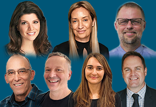 Headshot from top left to right. Top row: Dr. Laura Shannonhouse, Professor Maree Toombs, Jorgen Gullestrup. Bottom row: Glen Bloomstrom, Marc Bryant, Tamara Bezu and Shayne Connell
